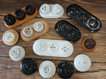 Керамическая ретро розетка Серая+ рамка, Colony, Retrika RSV-80010+