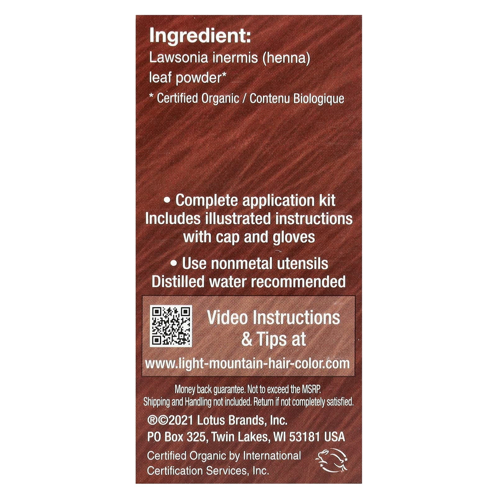 Light Mountain, натуральная краска и кондиционер для волос, красный цвет, 113 г (4 унции)