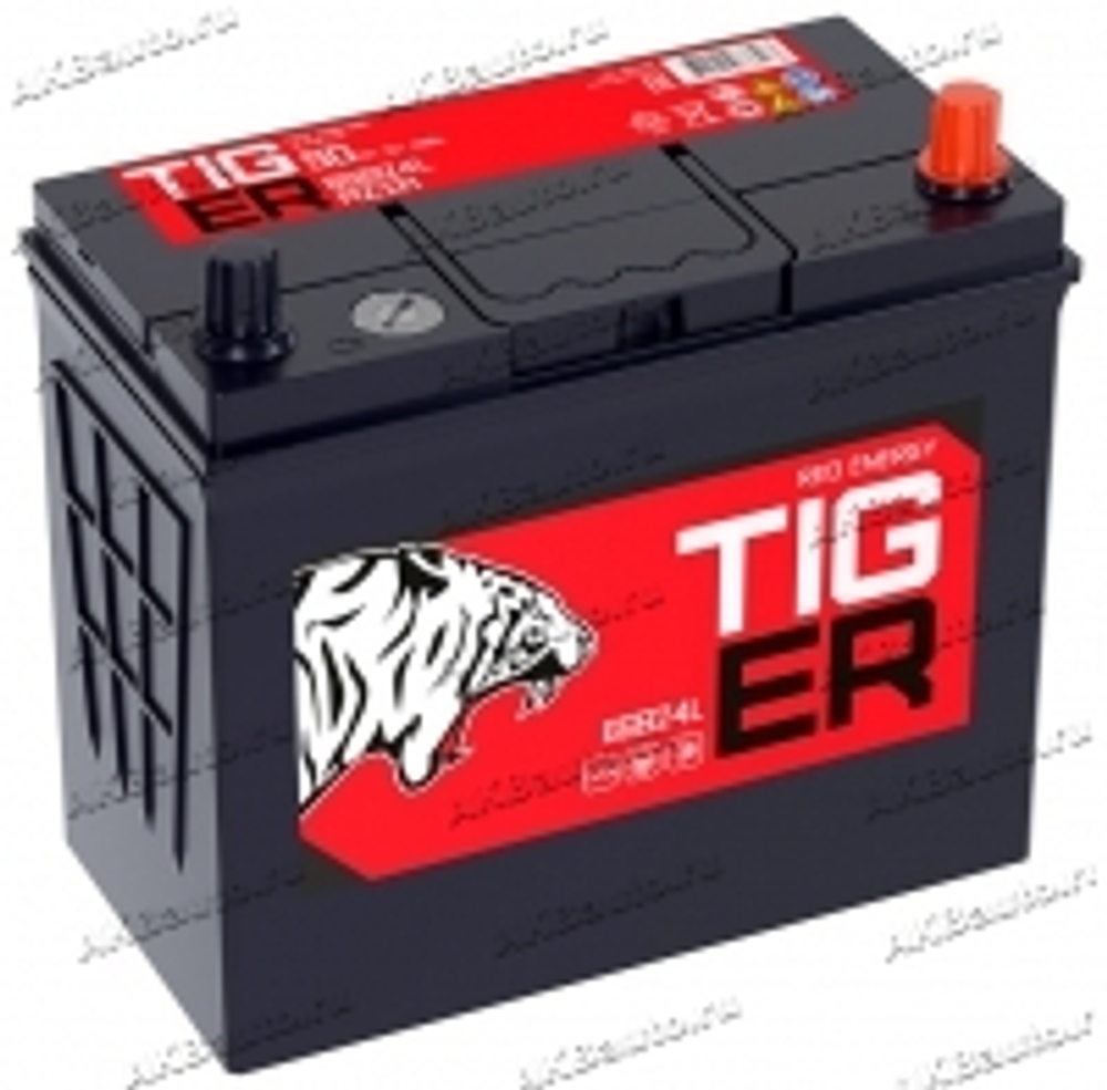 Аккумулятор 6СТ-50 А.ч., о.п., R+, TIGER Red Energy 65B24L (тонкая клемма)