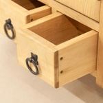 Шкаф навесной Прованс 2 двери 3 ящика для кухни и ванной из массива сосны, бежевый