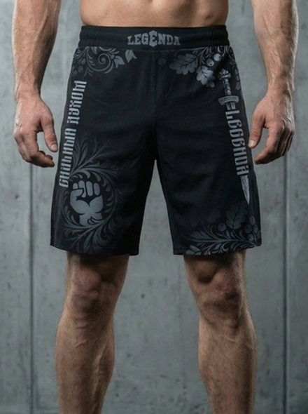 Шорты спортивные тренировочные LEGENDA Хохлома серая