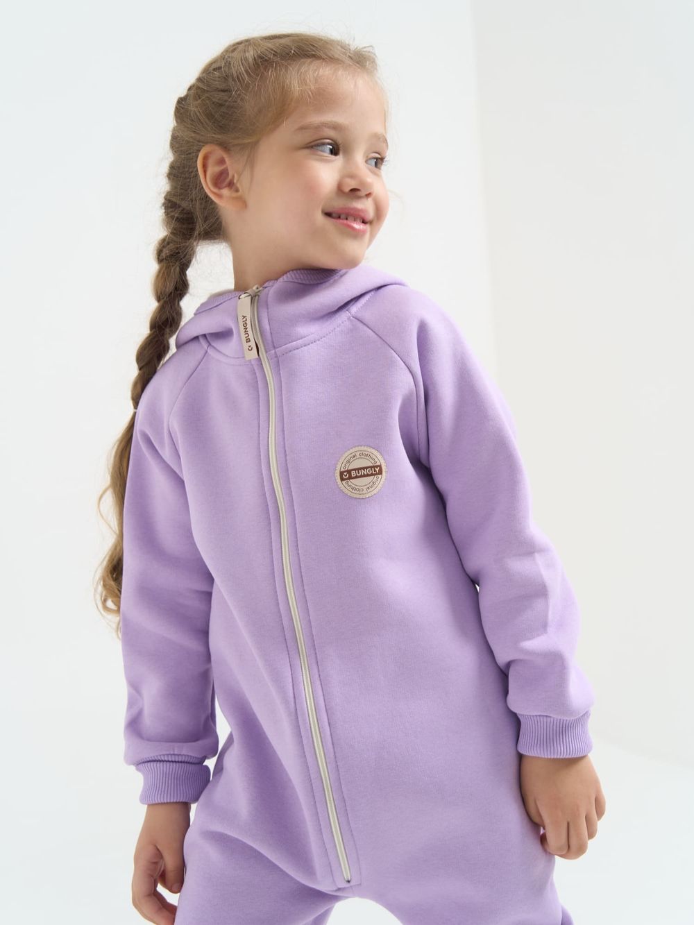 Комбинезон с клапаном и капюшоном "Лаванда" утепленный