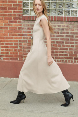 ZARA ДЛИННОЕ ПЛАТЬЕ БЕЗ РУКАВОВ, ПЕСОЧНЫЙ/КОРИЧНЕВЫЙ