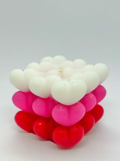 Свеча фигурная, розовая, голубая