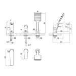 Смеситель Lemark Bronx LM3745BL на борт ванны