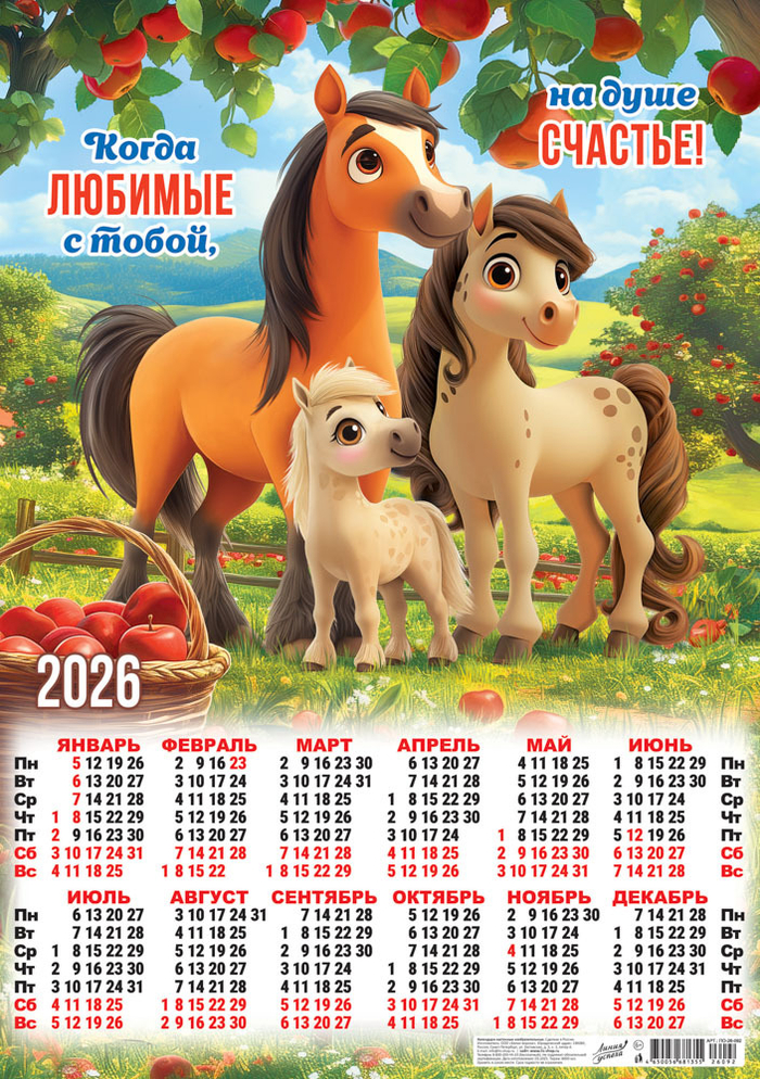 Листовой календарь на 2026 год А18