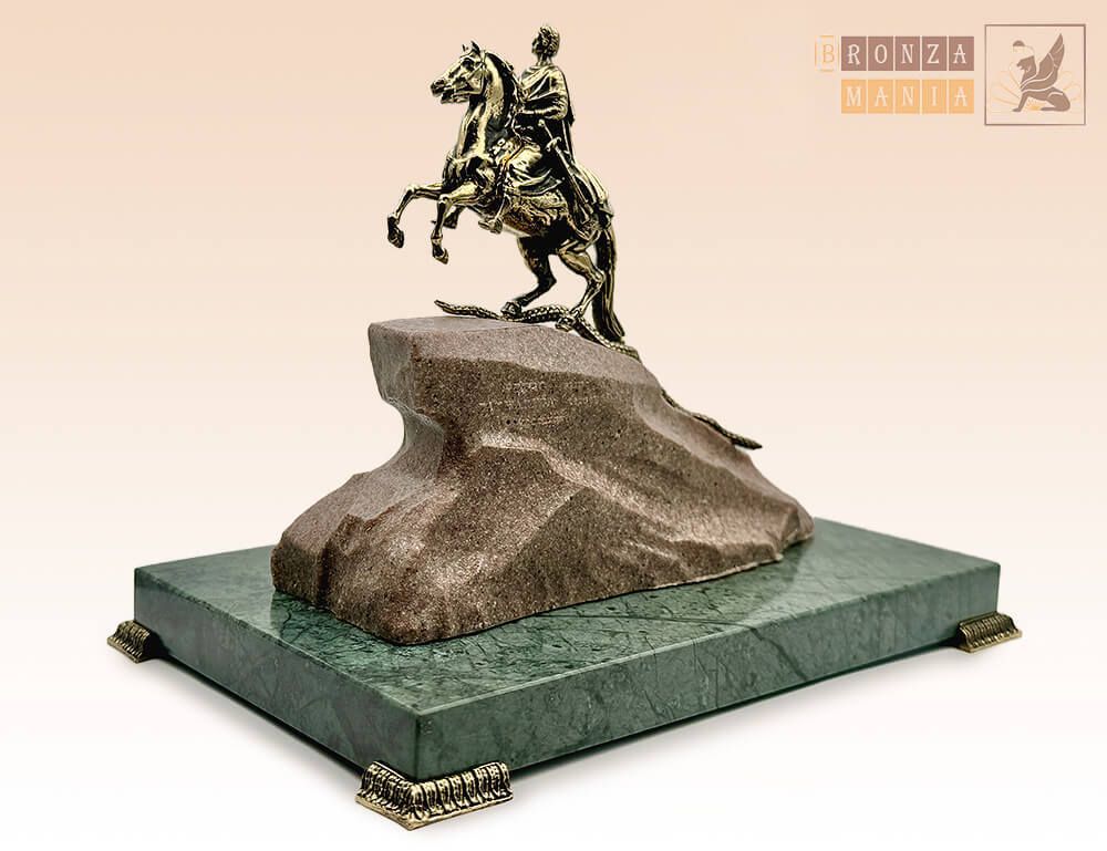 фигурка Медный всадник Гранит на постаменте (h - 125 мм)