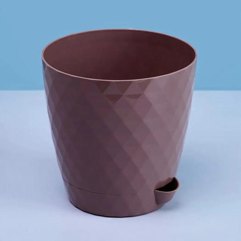 Горшок для цветов пластиковый 3л d-18см «Румба»с подоном мокко