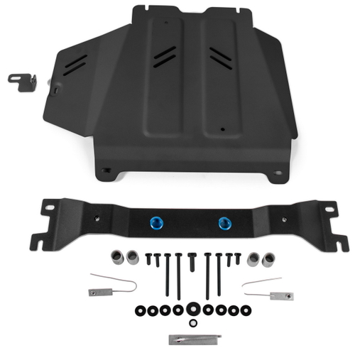 Защита КПП Rival (черная) для Mercedes-Benz G-klasse W464 (V - 2.9D (249 л.с.); 4.0 (421/585 л.с.)) 2018-н.в. (устанавл-ся совместно с 333.3952.1), штампованная, алюминий 4 мм, с крепежом, 333.3953.1