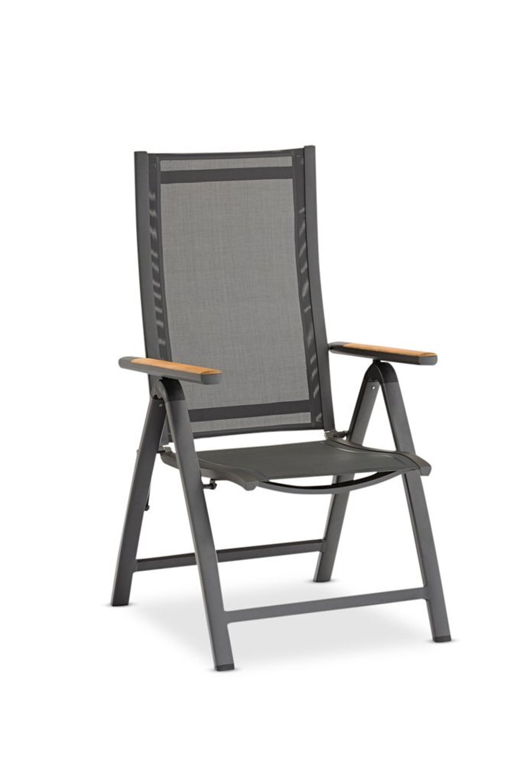 Nora-Andy 10R, комплект обеденной мебели антрацит/натуральный, алюминий/тик