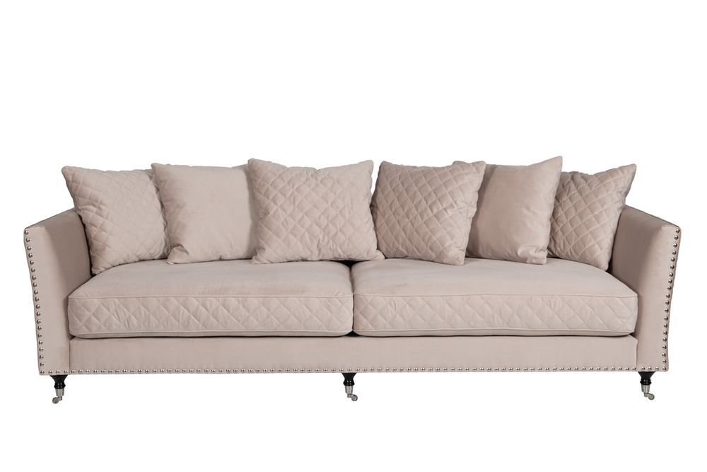 Диван трехместный Garda Decor Sorrento Bel42 крем-брюле SORRENTO-250-2K-КР-БРЮЛЕ-Bel42