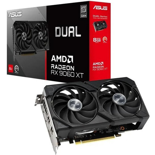 Видеокарта ASUS Radeon RX 9060 XT DUAL 8GB (DUAL-RX9060-8G), (90YV0NU0-M0NA00)