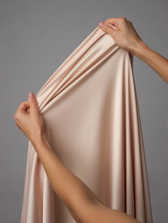 Атлас-стрейч бельевой оптом арт. 1007, Китай, светло-бежевый