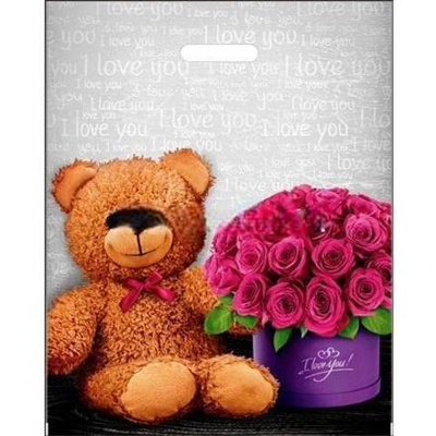 Пакет с прорубной ручкой ПВД 40х50 (80 мкм) "Улыбка" (50/500 шт.) Интерпак