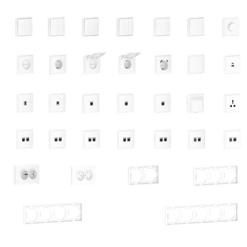 Накладка для розеток USB, глянцевый белый, серия S08