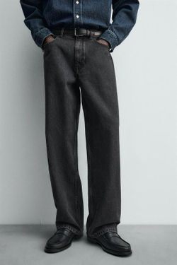 ZARA ДЖИНСЫ BAGGY FIT, ЧЕРНЫЙ