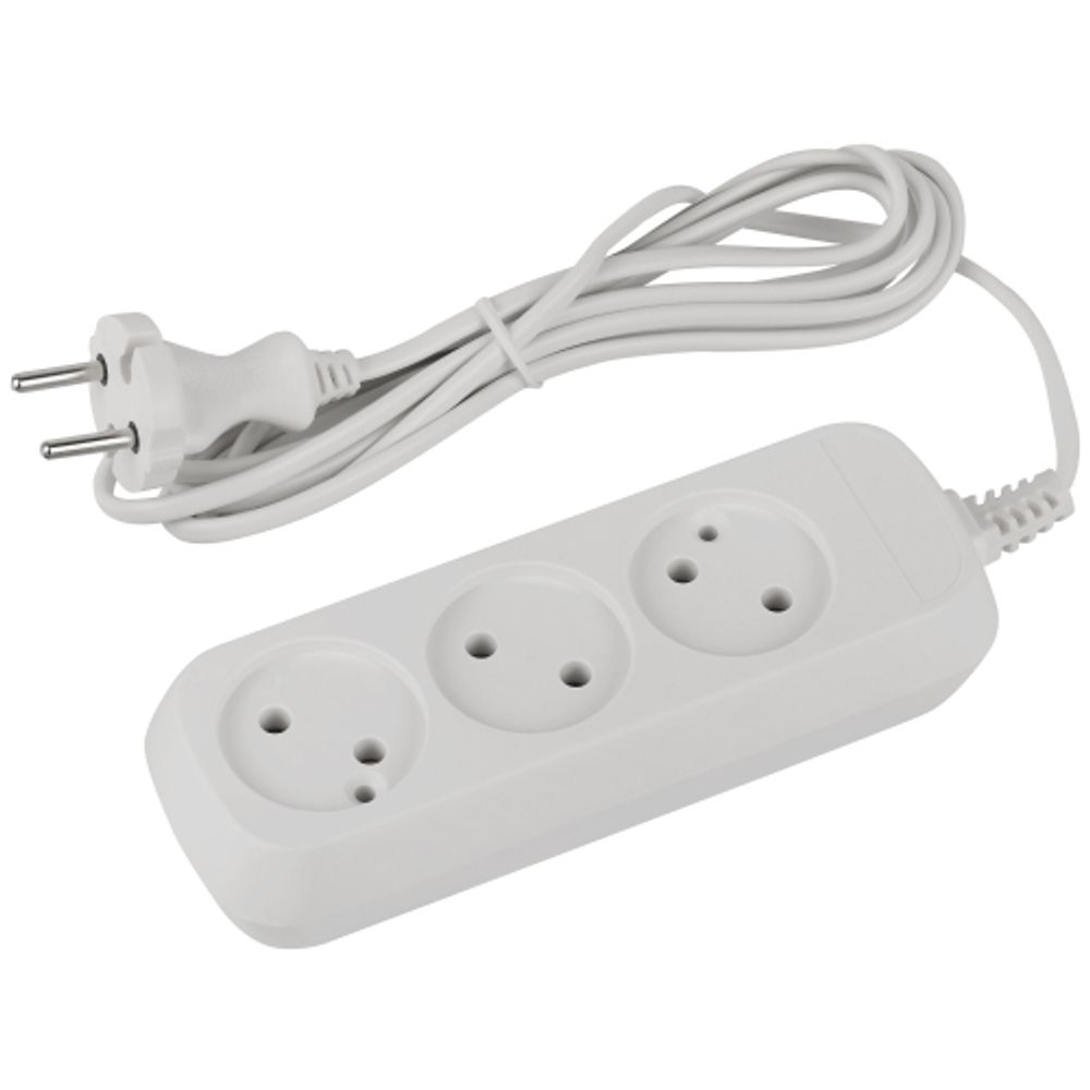 Удлинитель электрический ЭРА UDL-6-315 Greenline 3 розетки без заземления 1,5м ШВВП 2x0.75мм2 | Бытовые удлинители