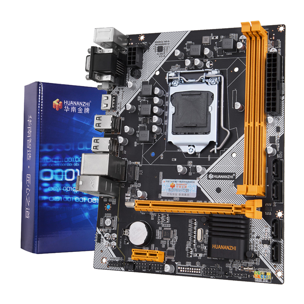 Материнская плата HUANANZHI H61, Socket1155, mATX, Retail, 2xDDR3, PCIe3.0, 100LAN, 2xPS/2, 8xUSB2, VGA, HDMI, DVI (HNZ-H61)