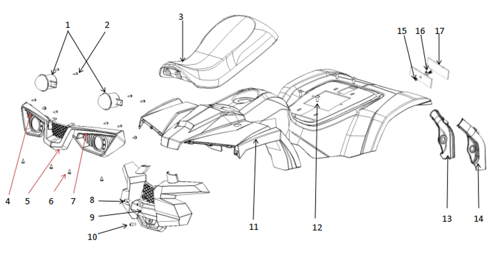 Запчасти I к квадроциклу Motax X16 E1000