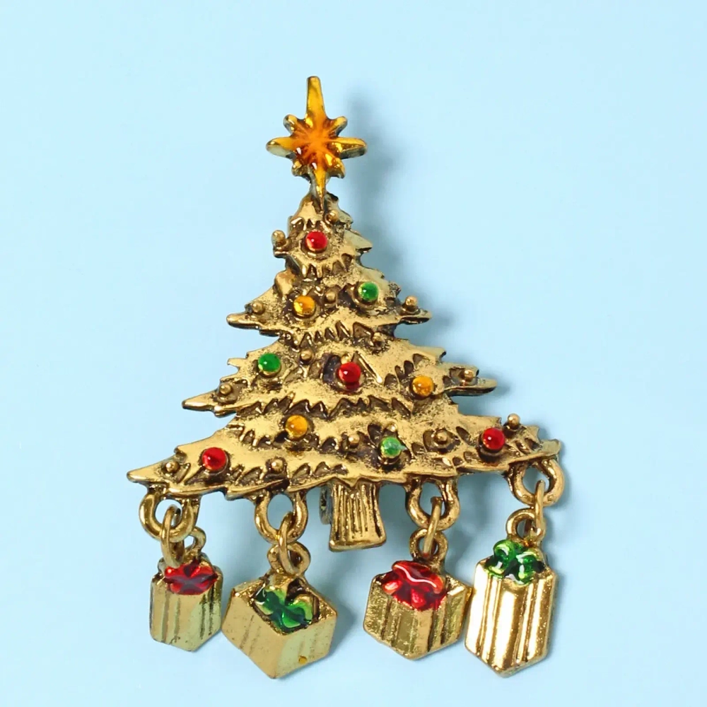 Брошь новогодняя «Gold Podarok - Ёлочка», 3.5*5.3см