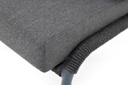 "Милан" лаунж-зона 4-местная плетеная из роупа (веревки), каркас алюминиевый темно-серый, роуп темно-серый