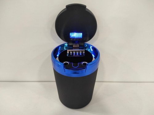 GL-695 / Пепельница-стакан синий хром, черный (с подсветкой) GL-695 (1 шт.) =