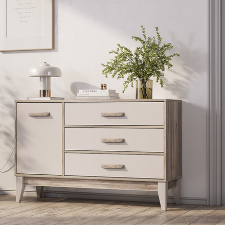 Комод Скандика КМ-12 дуб смоки/кашемир