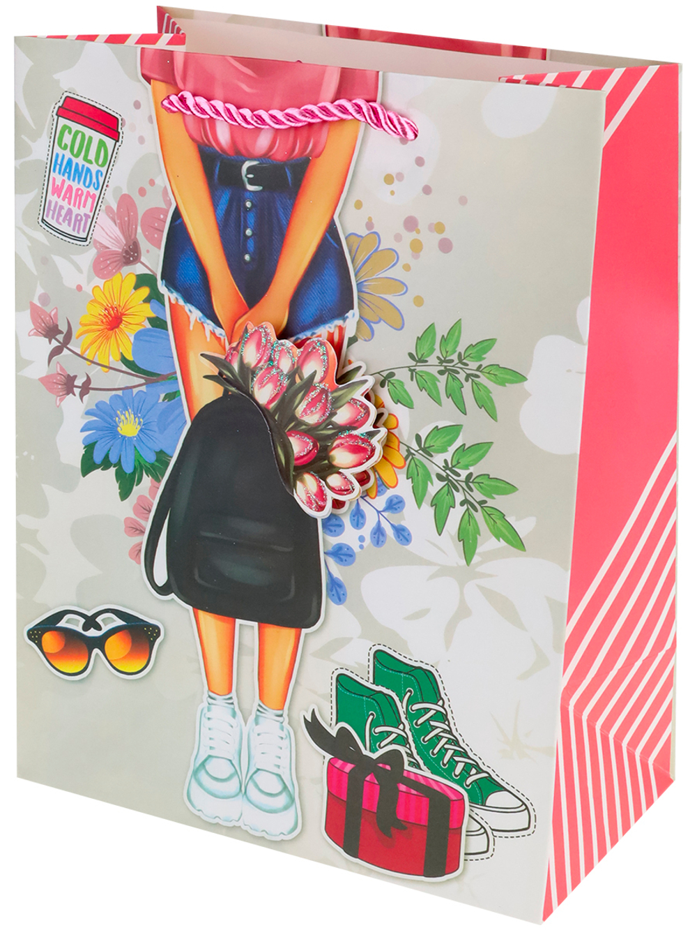 Пакет подар. бумажн. 26*32*10 см, 210гр/м2 Летний пикник 3Dэлем.