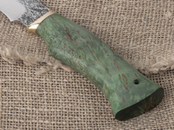 Нож "Щукарь", сталь Bohler N690, рукоять зеленая стабилизированная береза