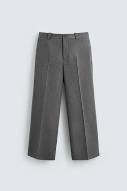 ZARA СТРУЯЩИЕСЯ БРЮКИ WIDE FIT, СЕРЫЙ