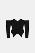 ТРИКОТАЖНЫЙ ТОП В СТИЛЕ КОРСЕ - ZARA
