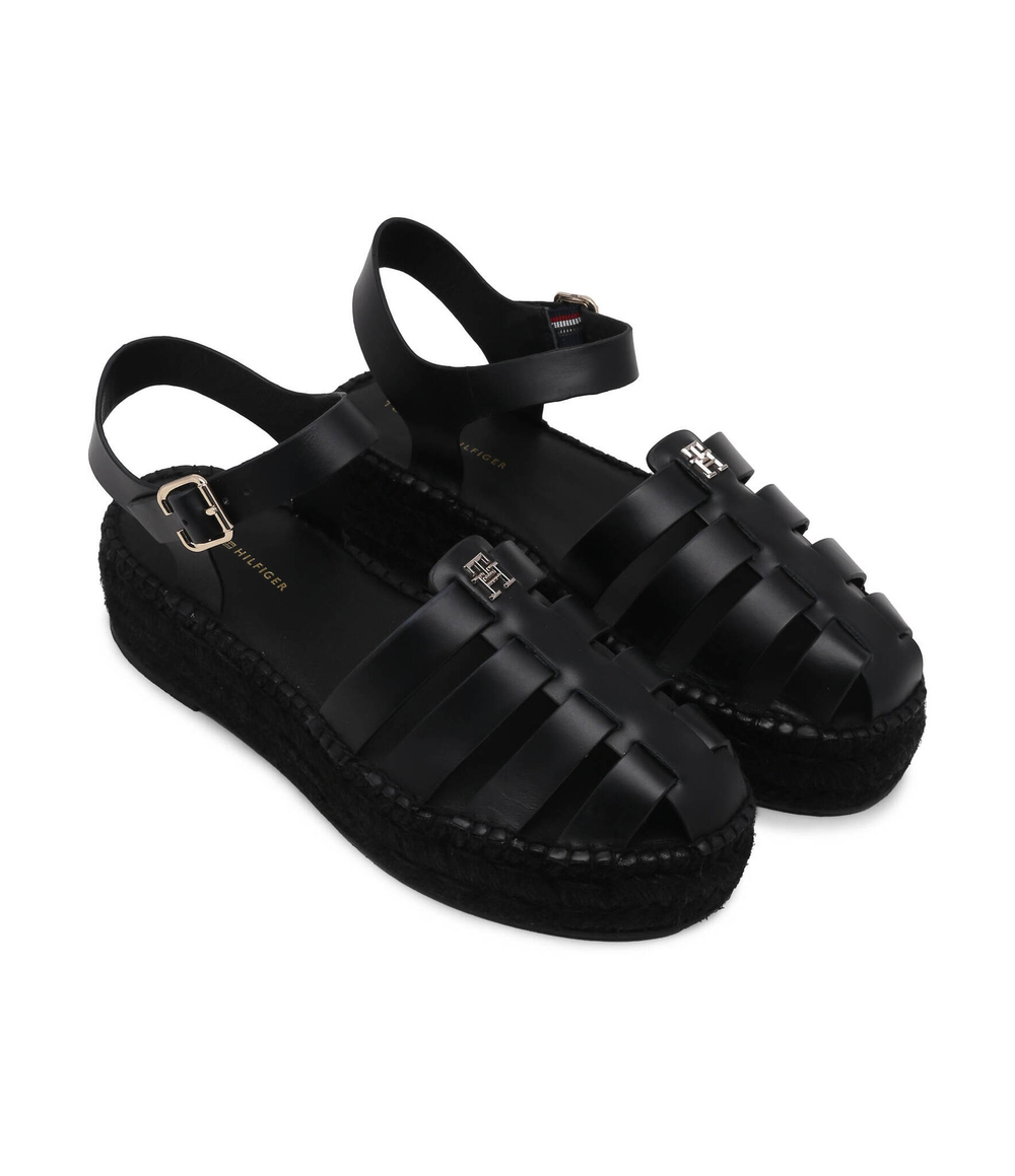 Кожаные босоножки Tommy Hilfiger - черный(FW0FW07743)