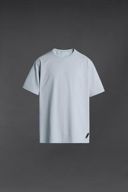 ZARA СПОРТИВНАЯ ФУТБОЛКА КОМФОРТНОЙ ПОСАДКИ, ЖЕМЧУЖНО-СЕРЫЙ