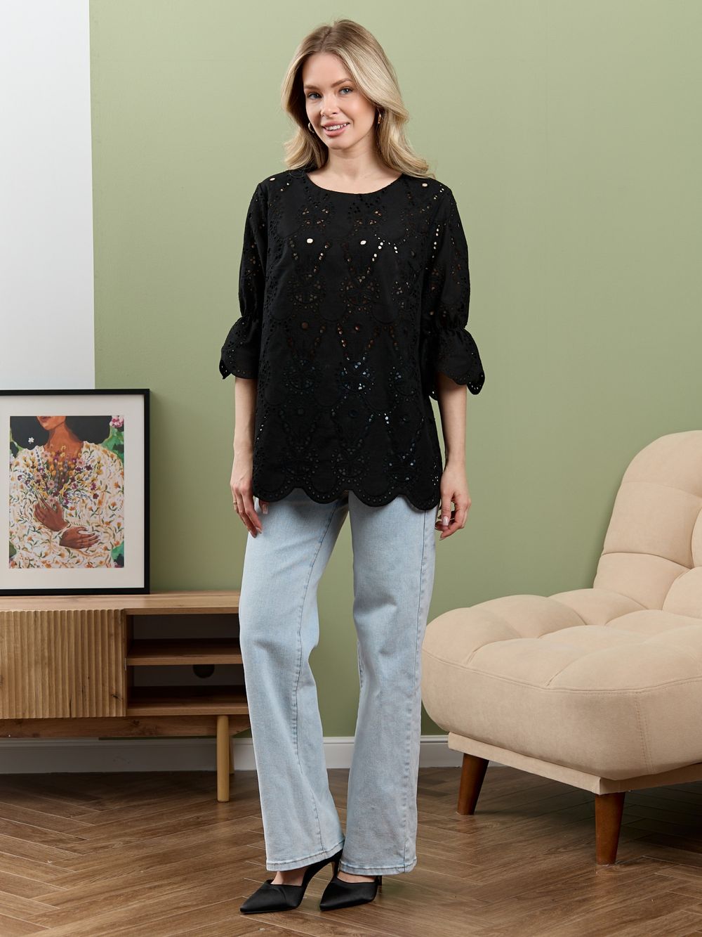 Блузка Милица-1 Виотекс ЧЕРНЫЙ -4