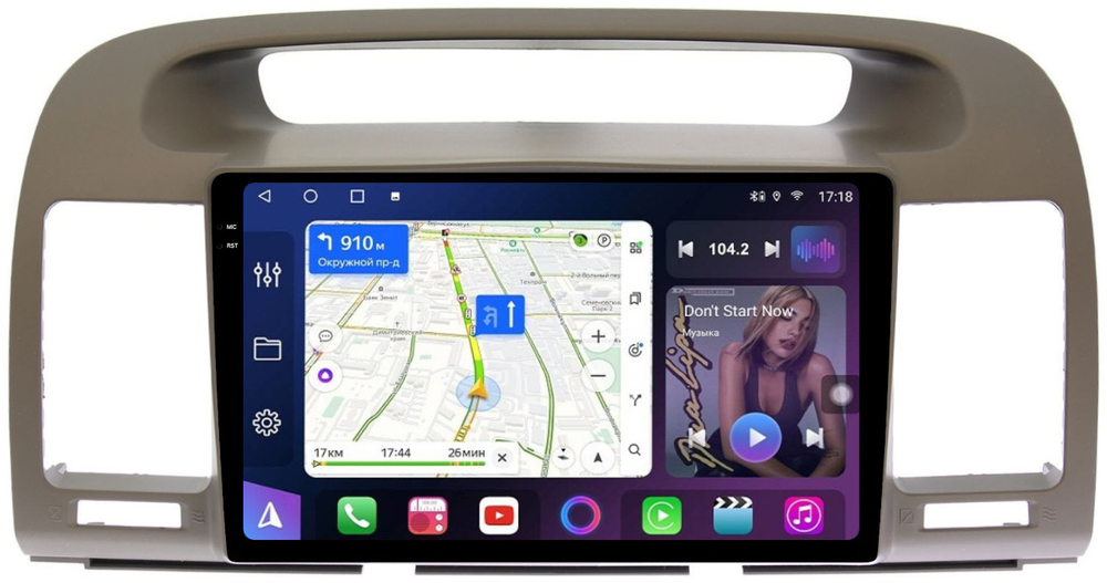 Магнитола Toyota Camry 30 2001-2006 (рамка оливковая) - FarCar 8200L на Android 13, 2K QLED, TS10, CarPlay, 4G SIM-слот