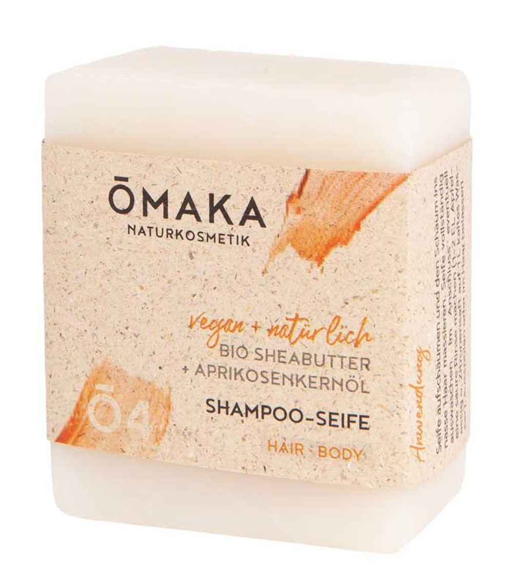 Шампунь-мыло OMAKA с маслом ши и маслом абрикосовых косточек (без отдушек), 100 гр