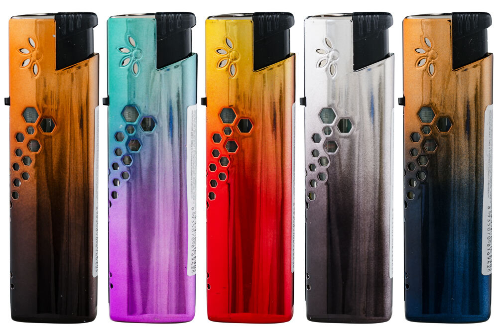 Зажигалки турбо Oney JM-03 Джет метал. чехлом Блеск-эффект ( 25бл*20шт)