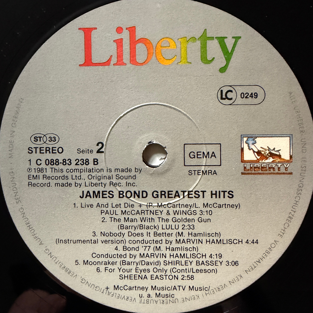 James Bond Greatest Hits (Германия 1981г.)