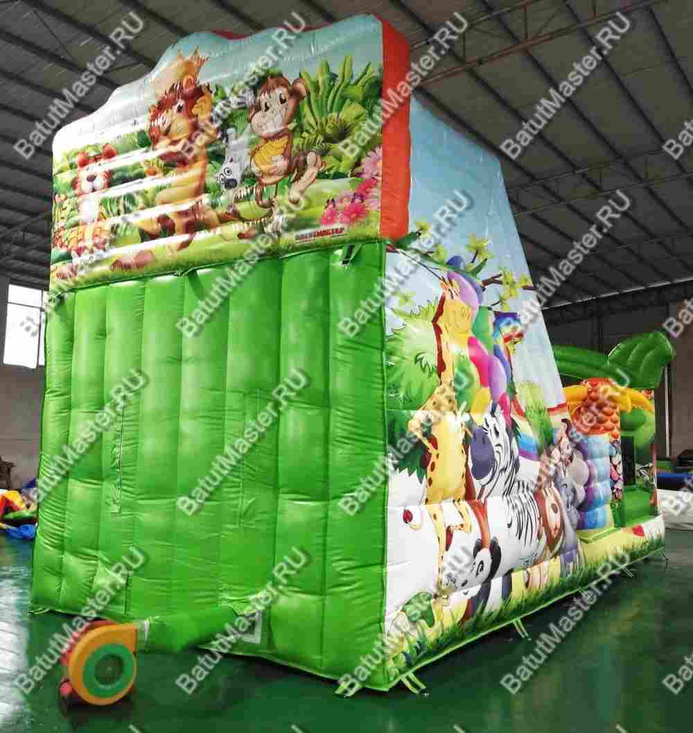 Надувной батут "Мир сафари" с цветным полом 8*4*5 м,