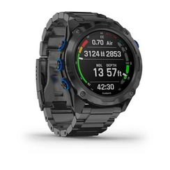 Комплект Garmin Descent Mk2i титановые с DLC-покрытием и черным титановым ремешком + датчик Descent T1