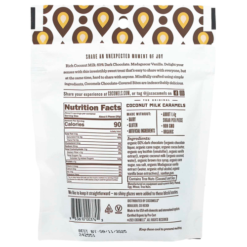 Cocomels, Bites, мадагаскарская ваниль, 99 г (3,5 унции)