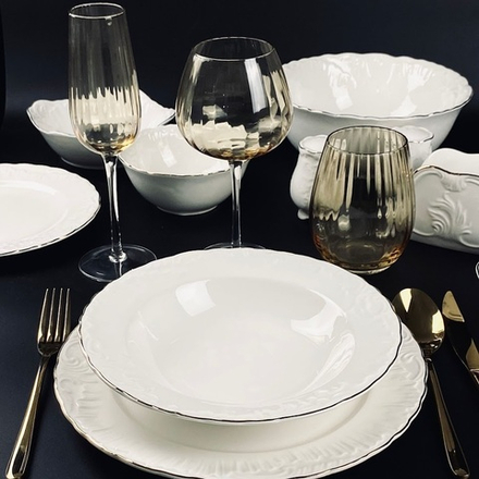 Lenardi 305-089 Обеденный сервиз 36пр. АВРОРА ЗОЛОТО в под.уп.(х1)Фарфор