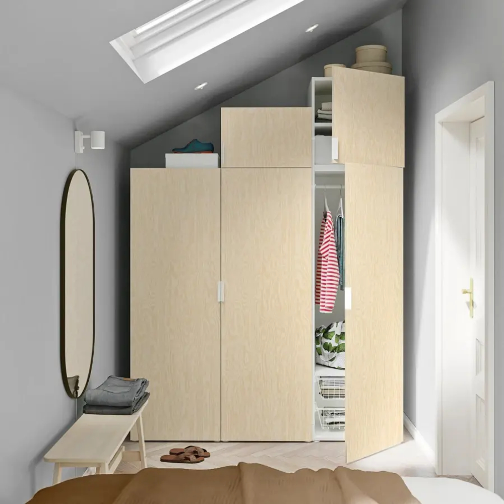 Платяной шкаф - PLATSA/KALBÅDEN/IKEA/ ПЛАТСА/КЛБАДЕН ИКЕА,180x57x241 см, белый