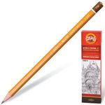 Карандаш чернографит. KOH-I-NOOR 1500 7Н заточенный шестигранный