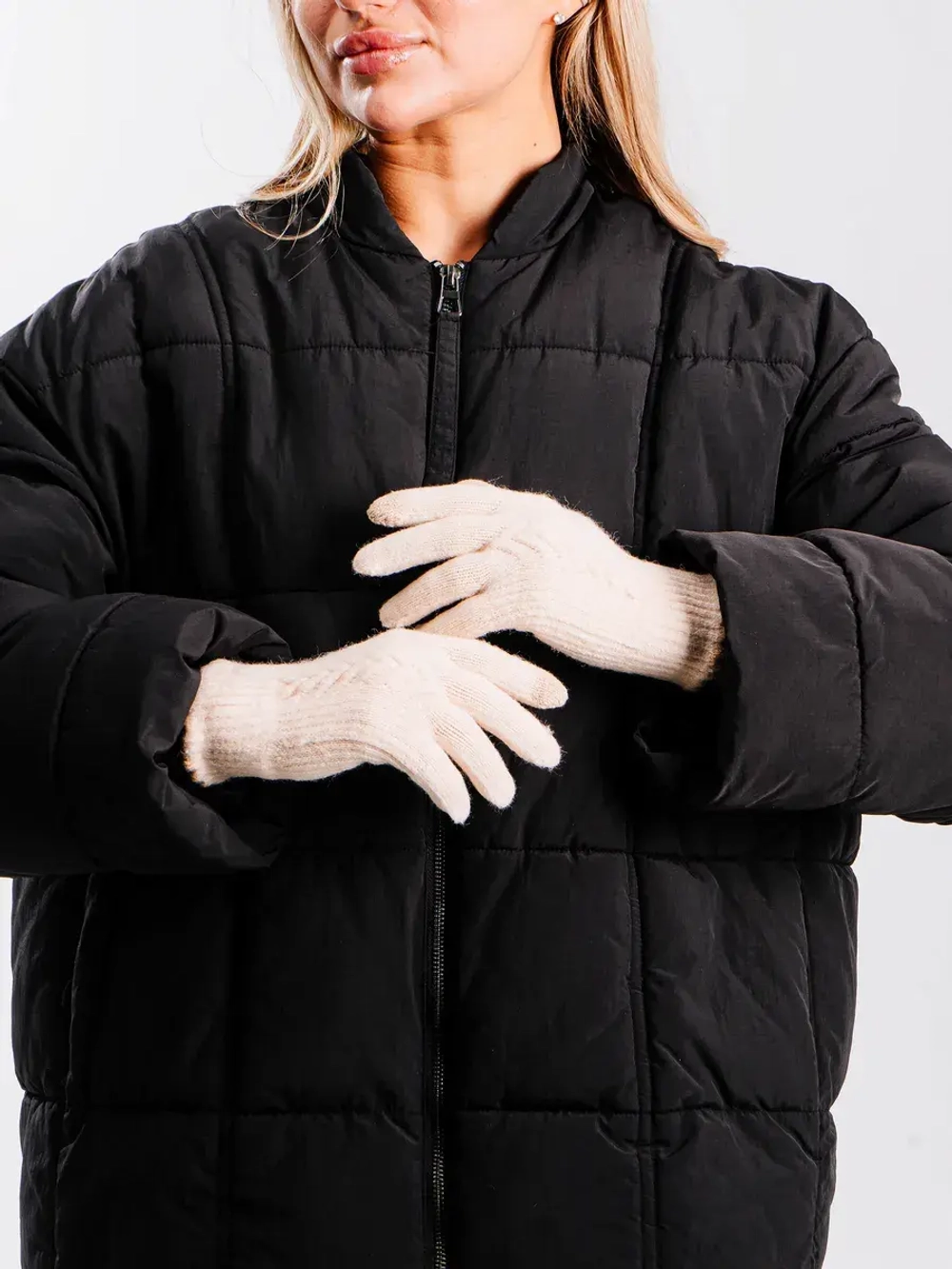 Перчатки теплые вязаные