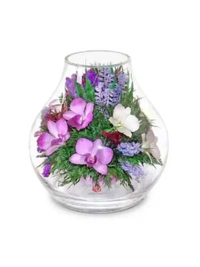 Натуральные цветы в стекле, вакуум