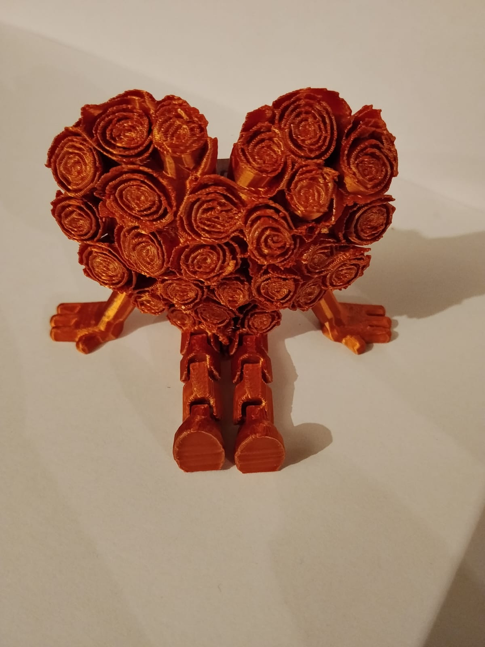 Сердце розочки с подвижными ножками в подарочном мешочке 3D валентинка подарок универсальный