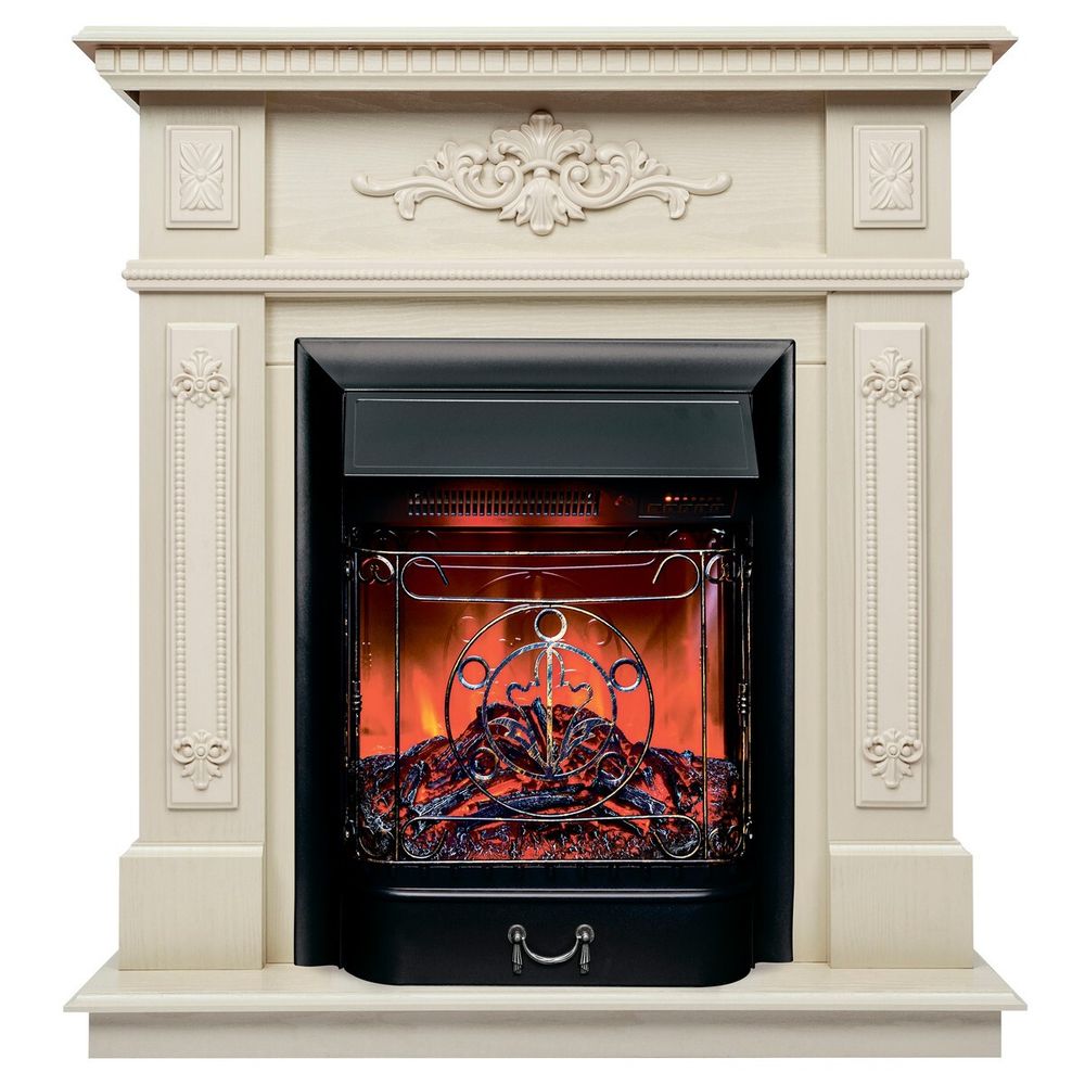 Электрокамин RealFlame Lilian WT жемчуг с очагом Majestic Lux Black RC