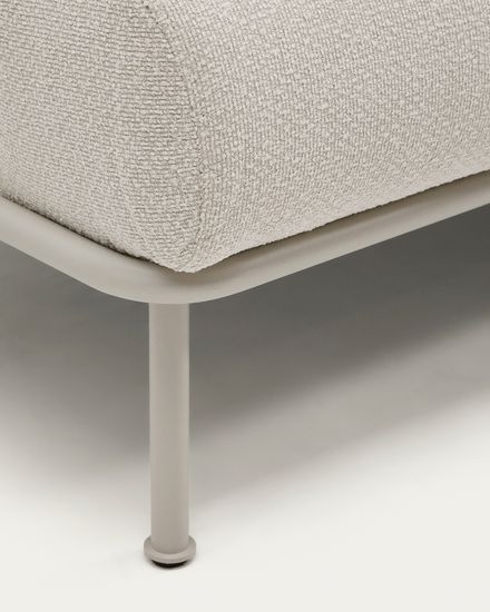 2-местный диван Aurum из шенилла цвета экрю и бежевого металла 210 см