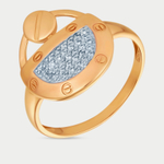 Кольцо женское из желтого золота 585 пробы с фианитами (арт. к4565л)